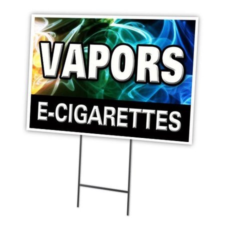 SIGNMISSION Vapors E-cigarettes Yard Sign & Stake outdoor plastic coroplast window C-1824-DS-Vapors E-Cigarettes